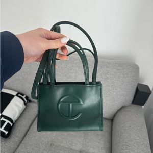 Telfar dark green small crossbody bag